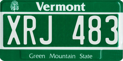 VT license plate XRJ483
