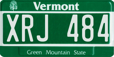 VT license plate XRJ484