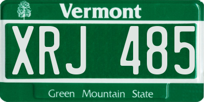 VT license plate XRJ485