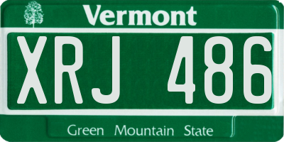 VT license plate XRJ486