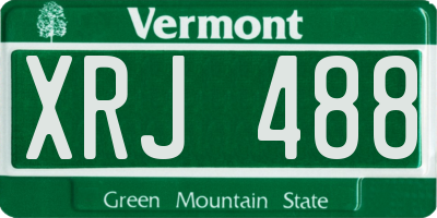 VT license plate XRJ488