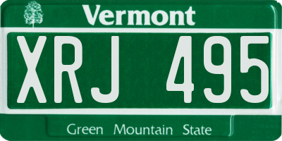 VT license plate XRJ495