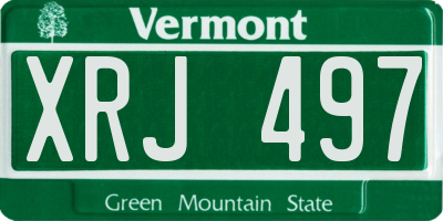 VT license plate XRJ497