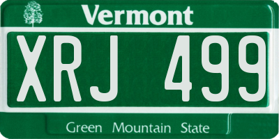 VT license plate XRJ499