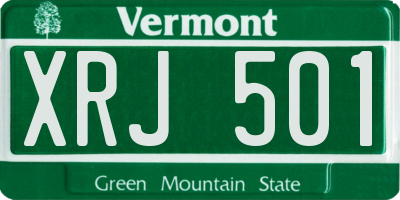 VT license plate XRJ501