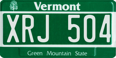 VT license plate XRJ504