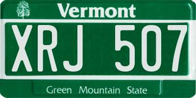 VT license plate XRJ507