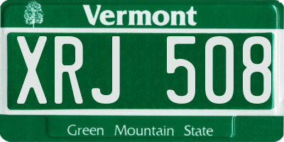 VT license plate XRJ508