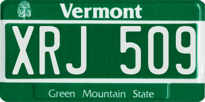 VT license plate XRJ509