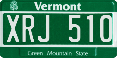 VT license plate XRJ510