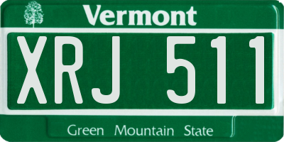 VT license plate XRJ511