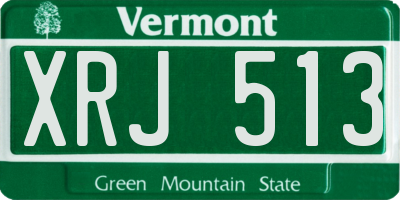 VT license plate XRJ513