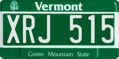 VT license plate XRJ515