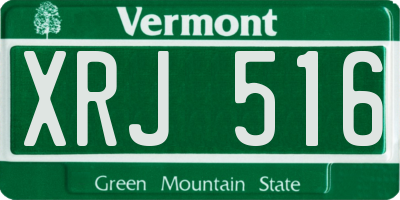 VT license plate XRJ516