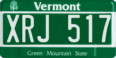 VT license plate XRJ517