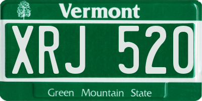 VT license plate XRJ520