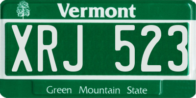 VT license plate XRJ523