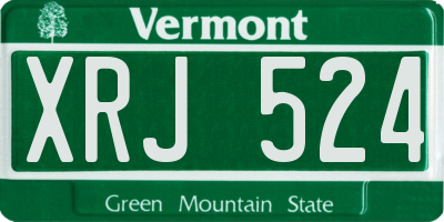 VT license plate XRJ524