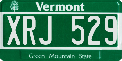 VT license plate XRJ529