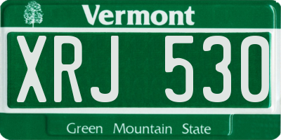 VT license plate XRJ530