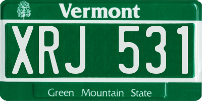 VT license plate XRJ531