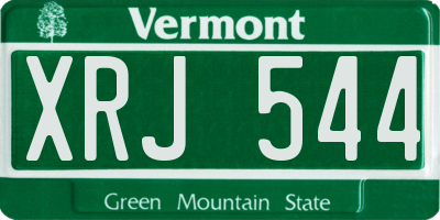 VT license plate XRJ544