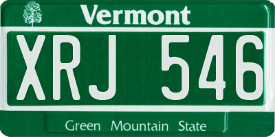 VT license plate XRJ546