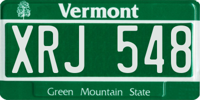 VT license plate XRJ548