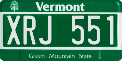 VT license plate XRJ551