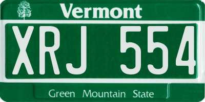VT license plate XRJ554