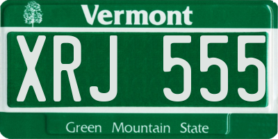 VT license plate XRJ555