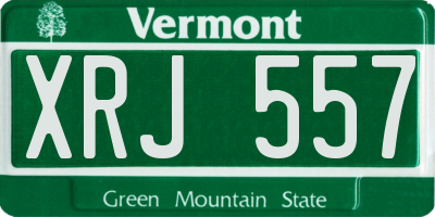VT license plate XRJ557