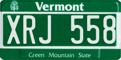 VT license plate XRJ558