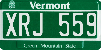 VT license plate XRJ559