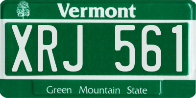 VT license plate XRJ561