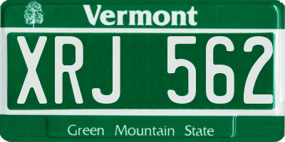 VT license plate XRJ562