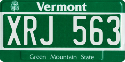 VT license plate XRJ563