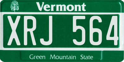 VT license plate XRJ564