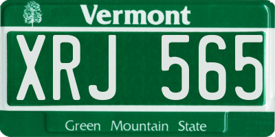 VT license plate XRJ565