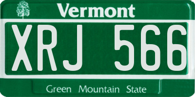 VT license plate XRJ566