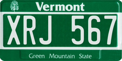 VT license plate XRJ567