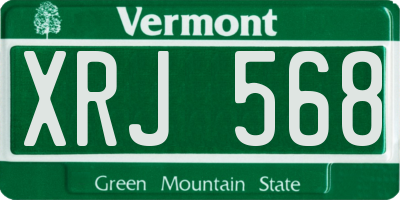 VT license plate XRJ568