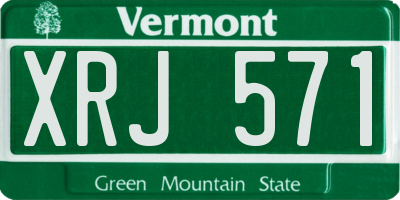 VT license plate XRJ571