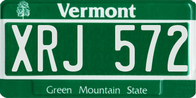 VT license plate XRJ572