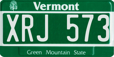 VT license plate XRJ573