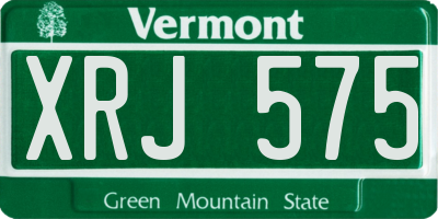 VT license plate XRJ575