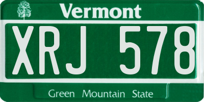 VT license plate XRJ578