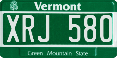 VT license plate XRJ580