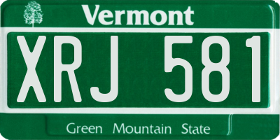 VT license plate XRJ581