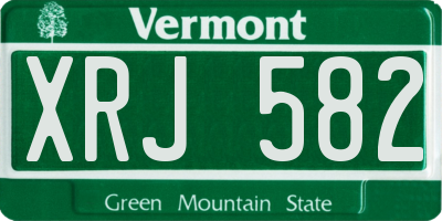 VT license plate XRJ582